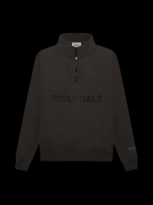 Fear of God Essentials Half Zip Pullover Sweater Weathered Black