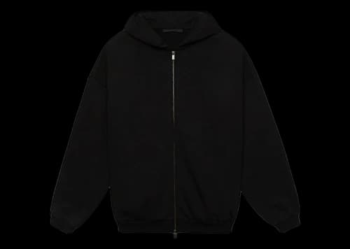 Fear of God Essentials Heavy Fleece Full Zip Hoodie Black