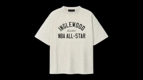 Fear of God Essentials Inglewood X All Star Weekend '26 90's Tee Oatmeal Heather