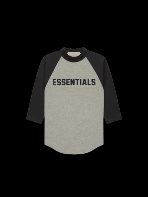 Fear of God Essentials Kids 3/4 Sleeve Baseball T-shirt Dark Oatmeal