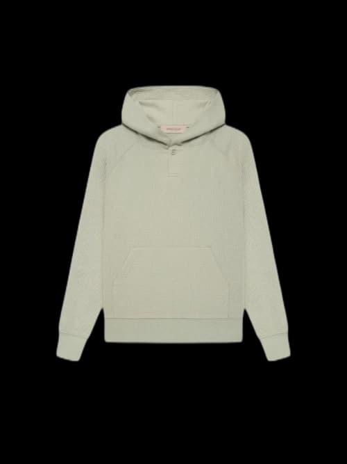 Fear of God Essentials Kids Big E Waffle Henley Hoodie Seafoam