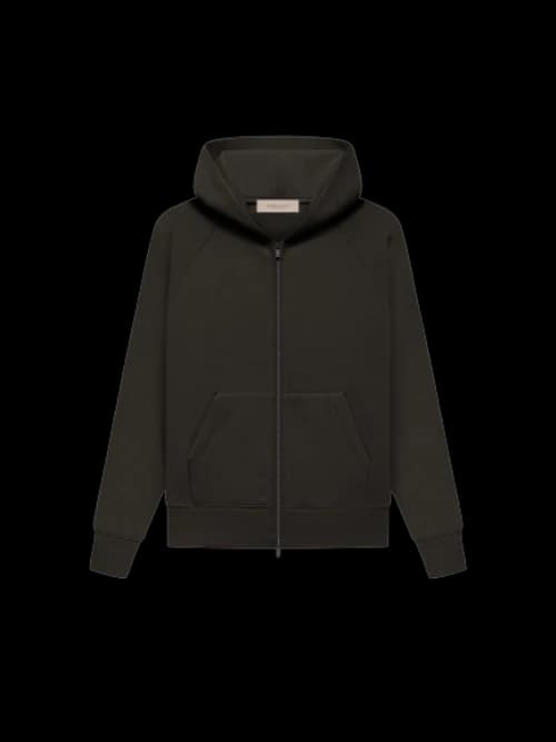 Fear of God Essentials Kid's Fullzip Hoodie Off Black