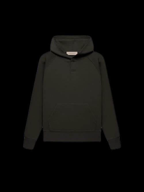 Fear of God Essentials Kid's Henley Hoodie Off Black