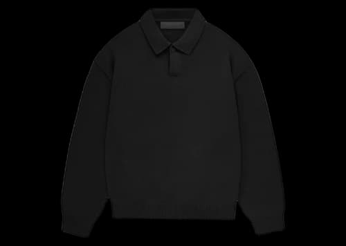 Fear of God Essentials Kids Knit Polo Jet Black