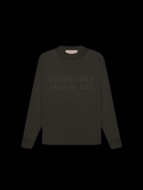 Fear of God Essentials Kid's L/S T-shirt Off Black