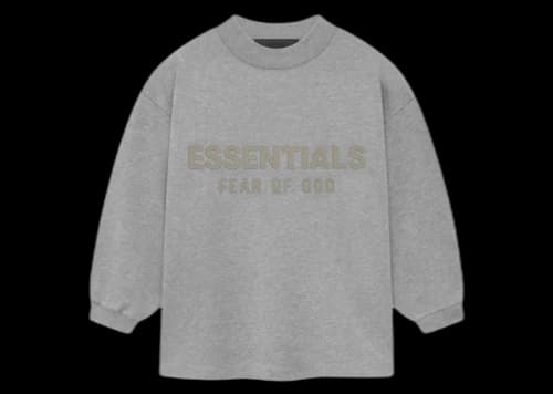 Fear of God Essentials Kids L/S Tee Dark Heather Oatmeal