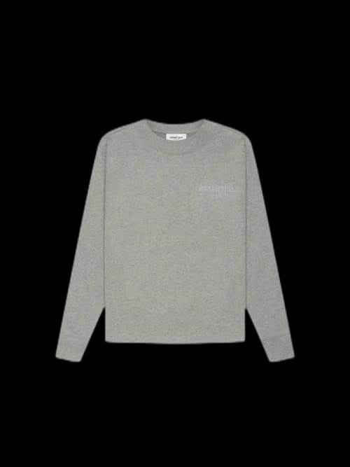 Fear of God Essentials Kids Long Sleeve T-shirt Heather Oatmeal/Dark Heather Oatmeal