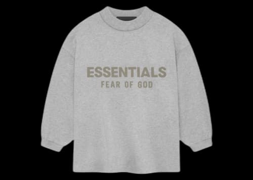 Fear of God Essentials Kids Longsleeve Shirt Light Heather Grey