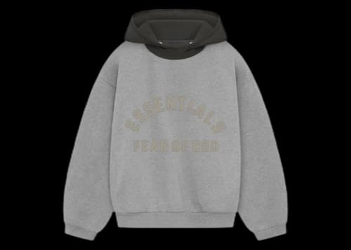 Fear of God Essentials Kids Nylon Fleece Hoodie Dark Heather Oatmeal/Ink