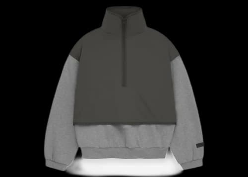 Fear of God Essentials Kids Nylon Fleece Mockneck Sweater Dark Heather Oatmeal/ Ink
