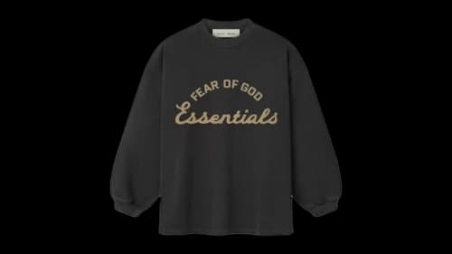 Fear of God Essentials Kids Training 90's Long Sleeve Tee Faded Black