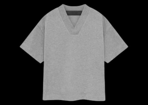 Fear of God Essentials Kids V-Neck Tshirt Dark Heather Oatmeal