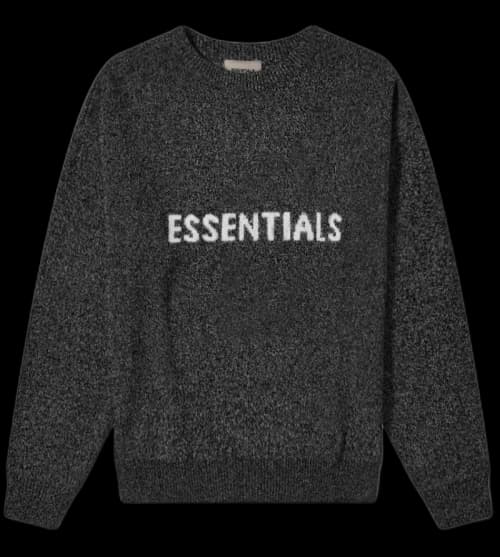 Fear of God Essentials Knit Sweater Dark Black Melange