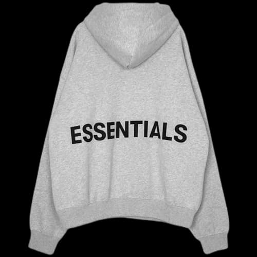 Fear of God Essentials Logo Pullover Hoodie Grey (With Black Print)