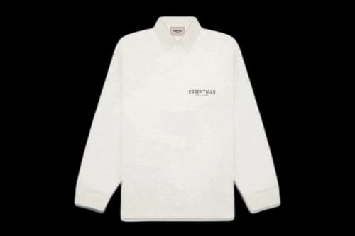 Fear of God Essentials Long Sleeve Boxy Polo Oatmeal/Oatmeal Heather/Light Heather Oatmeal