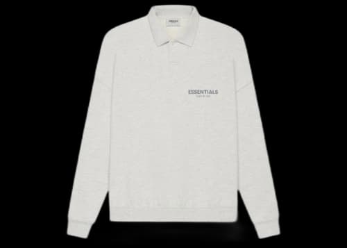 Fear of God Essentials Long Sleeve French Terry Polo Light Heather Oatmeal