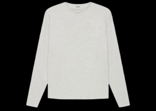 Fear of God Essentials Long Sleeve Thermal Henley Light Heather Oatmeal