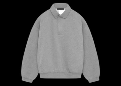 Fear of God Essentials Longsleeve Polo Dark Heather Oatmeal