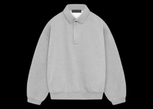 Fear of God Essentials Longsleeve Polo Light Heather Grey
