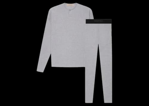 Fear of God Essentials LS Henley Thermal Set Dark Oatmeal