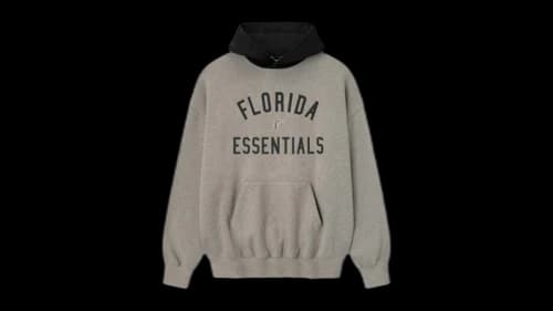 Fear of God Essentials Marlins Sport Hoodie Concrete Heather/Blk