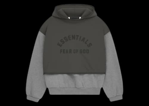 Fear of God Essentials Nylon Fleece Hooded Sweater Dark Heather Oatmeal/Ink