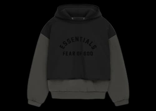 Fear of God Essentials Nylon Fleece Hooded Sweater Ink/Jet Black