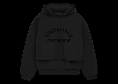 Fear of God Essentials Nylon Fleece Hooded Sweater Jet Black/Jet Black