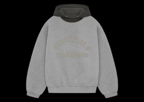 Fear of God Essentials Nylon Fleece Hoodie Dark Heather Oatmeal/Ink