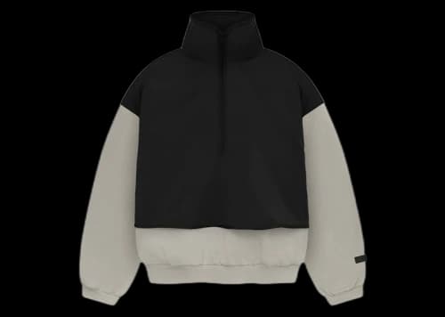 Fear of God Essentials Nylon Fleece Mockneck Sweater Seal/Jet Black