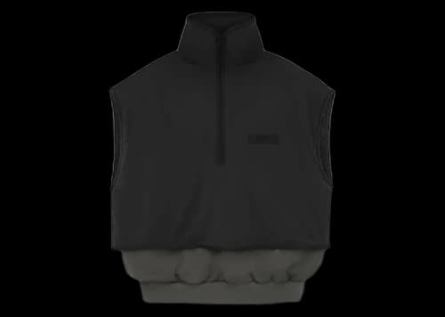 Fear of God Essentials Nylon Fleece Mockneck Vest Ink/Jet Black