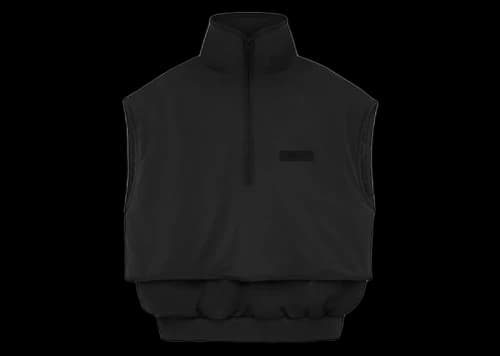 Fear of God Essentials Nylon Fleece Mockneck Vest Jet Black/Jet Black