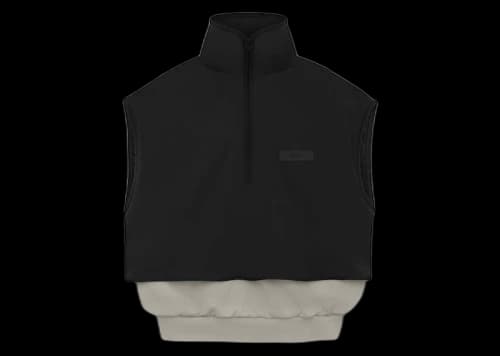 Fear of God Essentials Nylon Fleece Mockneck Vest Seal/Jet Black