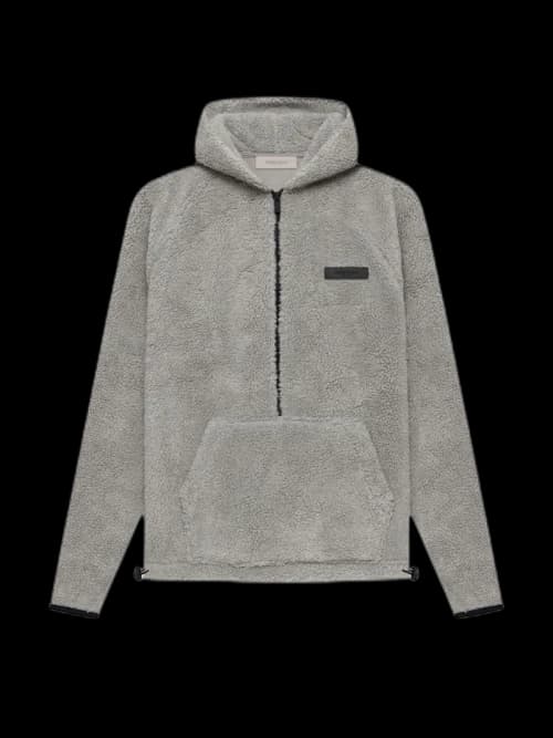 Fear of God Essentials Polar Fleece Half Zip Hoodie Dark Oatmeal