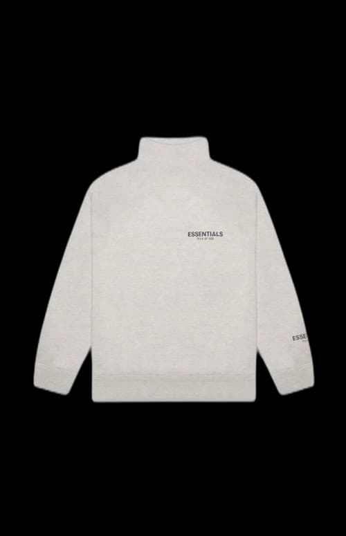 Fear of God Essentials Pull-Over Mockneck Sweatshirt Heather Oatmeal