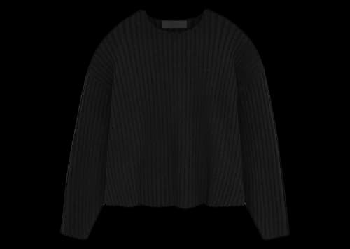 Fear of God Essentials Raw Neck Sweater Jet Black