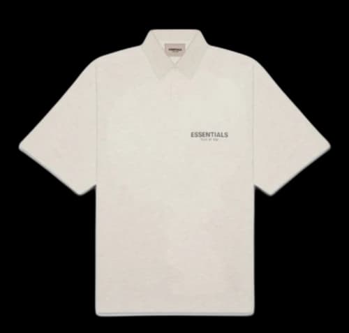 Fear of God Essentials Short Sleeve Boxy Polo Oatmeal Heather