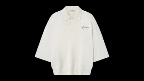 Fear of God Essentials Signature 3/4 Sleeve 90's Knit Polo Oatmeal Heather