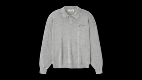 Fear of God Essentials Signature 90's Knit Polo Concrete Heather