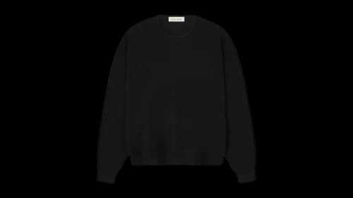 Fear of God Essentials Signature Waffle 90's Crewneck Sweater Vintage Black