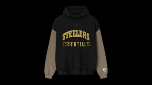 Fear of God Essentials Steelers Sport Hoodie Black/Homestead Heather