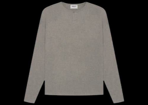 Fear of God Essentials Thermal Henley Long Sleeve Grey Flannel