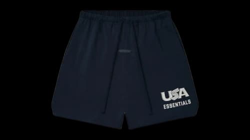 Fear of God Essentials USA Baseball Jersey Sweatshort Dark Sapphire