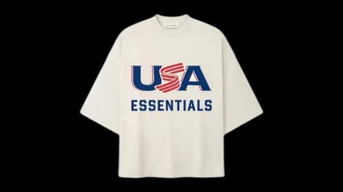 Fear of God Essentials USA Baseball Merch Tee Oat