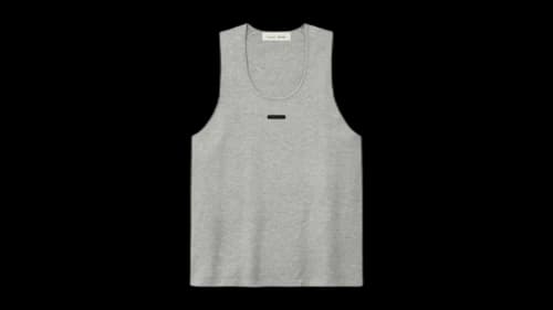 Fear of God Essentials Womens Classic Rib Knit Tank Concrete Heather