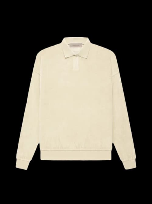 Fear of God Essentials Women's Velour L/S Polo Egg Shell