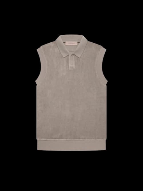 Fear of God Essentials Women's Velour Sleeveless Polo Desert Taupe