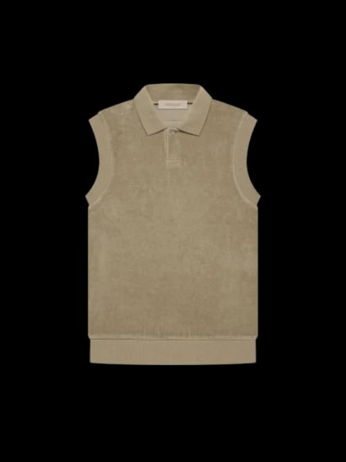 Fear of God Essentials Women's Velour Sleeveless Polo Oak