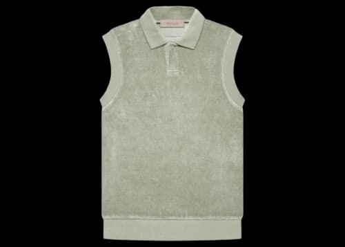 Fear of God Essentials Women's Velour Sleeveless Polo Seafoam