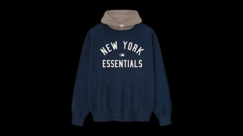 Fear of God Essentials Yankees Sport Hoodie Midnight Navy/Homstead Heather